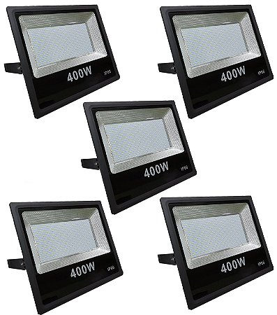 KIT 5 REFLETOR LED 400W 6500K BIVOL HITEC