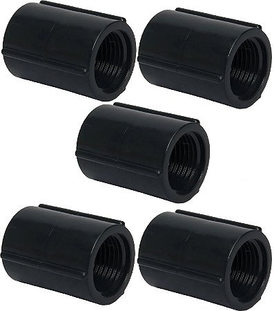 KIT 5 LUVA PRETA ROSCAVEL 3/4" MASSTER