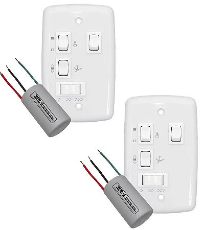 KIT 2 CONTROLE VENTILADOR TETO 3 VEL 2 LAMP 127V 401 RIMA