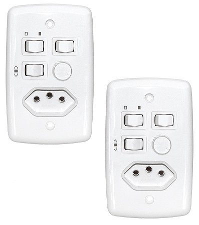 KIT 2 CHAVE ROTATIVA   TOMADA 2 LAMPADAS BIVOLT 400W 308 RIMA