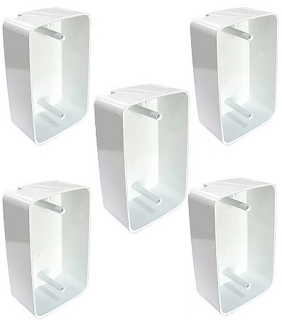 KIT 5 CAIXA SOBREPOR 4X2 BRANCA VENTILADOR FUNDA RIMA