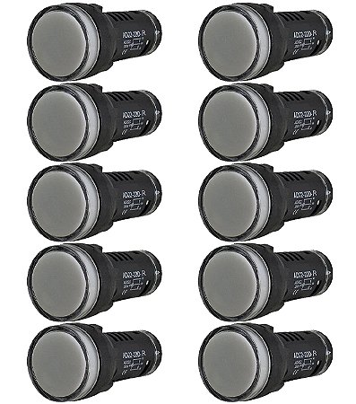KIT 10 SINALEIRO LED AD22-22MM 220V BRANCO STARK