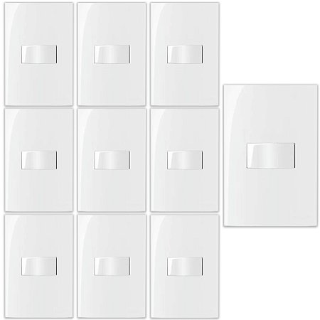 10 CONJUNTO INTERRUPTOR SIMPLES 10A SLEEK MARGIRIUS