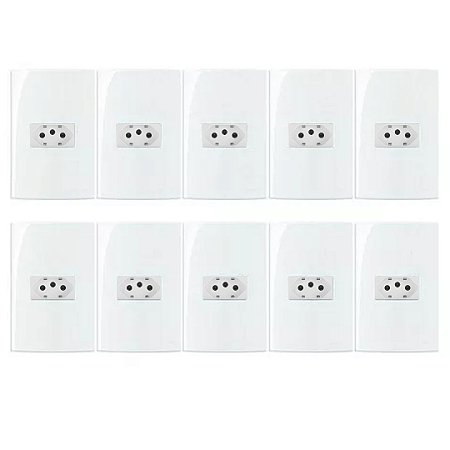 KIT 10 CONJUNTO TOMADA 2P+T 10A SLEEK MARGIRIUS