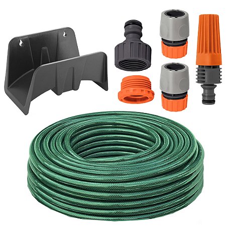 25MT MANGUEIRA JARDIM ESP FLEX PVC TRAMONTINA + ACESSÓRIOS