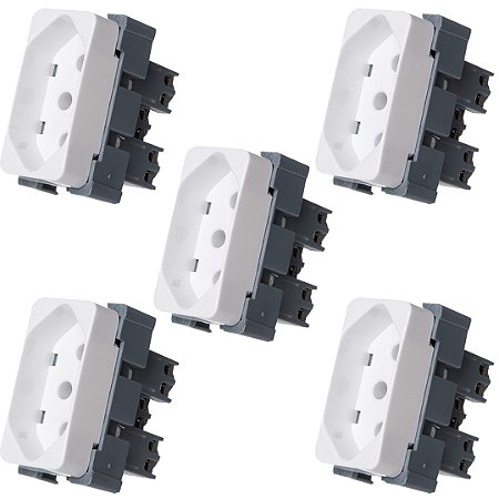 KIT 5 MODULO TOMADA PADRAO BRASILEIRO 2P T 20A-250V BR B3 - MARGIRUS
