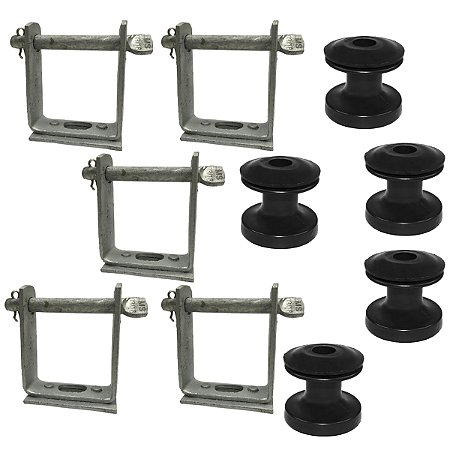KIT 5 RACK ARMACAO 3/16 PADRAO  COM ISOLADOR