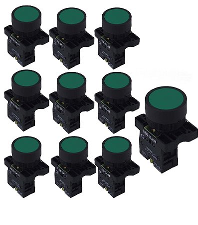 KIT 10 BOTAO LK2 EA31 PLASTICO VERDE 1NA LUKMA