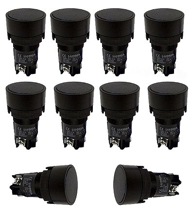 KIT 10 BOTAO MONOBLOCO 1NA 1NF LK EA125 PRETO LUKMA