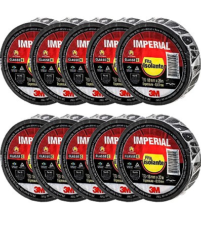 KIT 10 FITA ISOLANTE 3M IMPERIAL 18MMX20MT