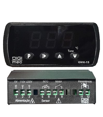 CONTROLADOR TEMP. CHOCADEIRA GMX 15 90-240VCA NTC NC DIGIMEC