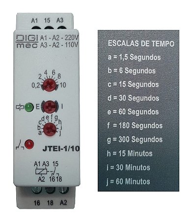JTEI-1 RELE TEMPO MULT ESCALA 1/10 110/220V DIGIMEC