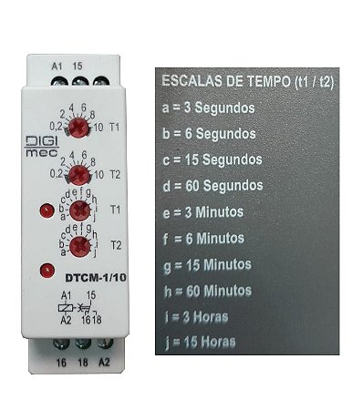 RELE TEMPO CICLICO MULT DTCM 1/10 24VCA/VCC DIGIMEC
