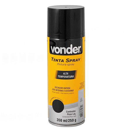 TINTA SPRAY ALTA TEMPERATURA PRETO 350ML VONDER