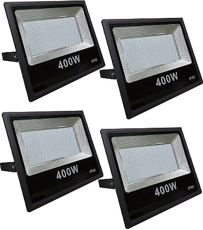 KIT 4 REFLETOR LED 400W 6500K BIVOL HITEC