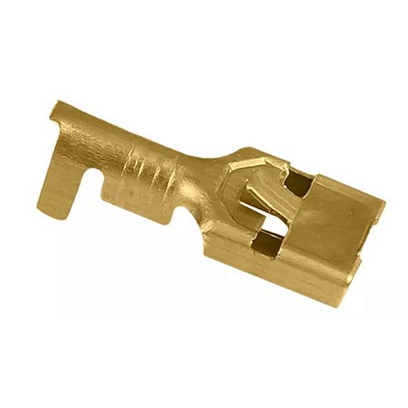 TERMINAL DE ENCAIXE FEMEA COM TRAVA DOURADO