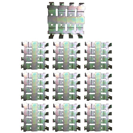 KIT 10 SUPORTE DE METAL BICROMATIZADO PARA 4 DISJUNTORES DIN