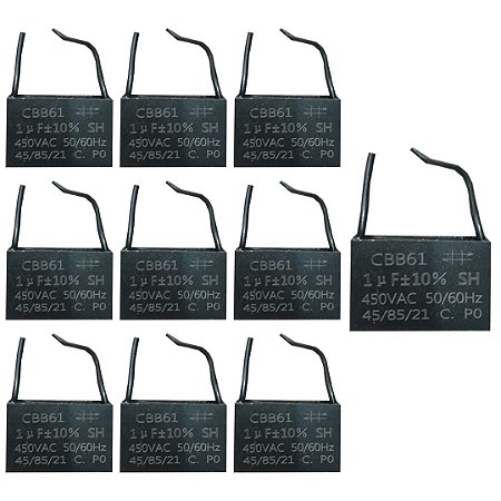 KIT 10 CAPACITOR POLIPROPILENO 1X450V - QUADRADO CBB61