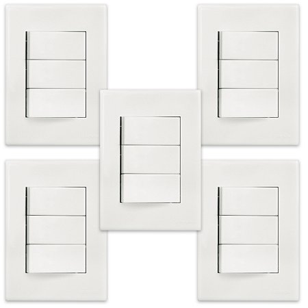 5 CONJUNTOS 3 INTER SIMPLES 10A-250V 4X2 BR SLEEK MARGIRIUS