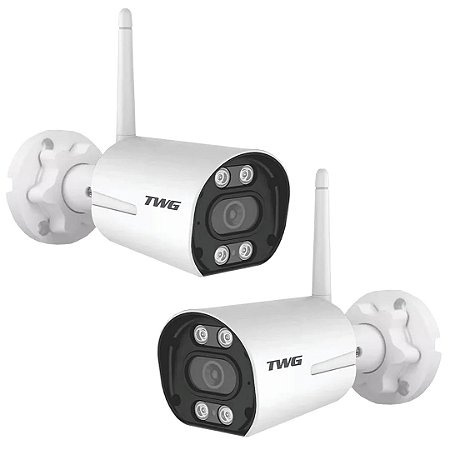 KIT 2 CAMERA BULLET IP WI FI 1080P DUAL LED 9520 CARTAO TWG