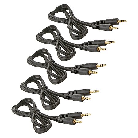 KIT 5 CABOS P2 + P2ST 2,0M PRETO