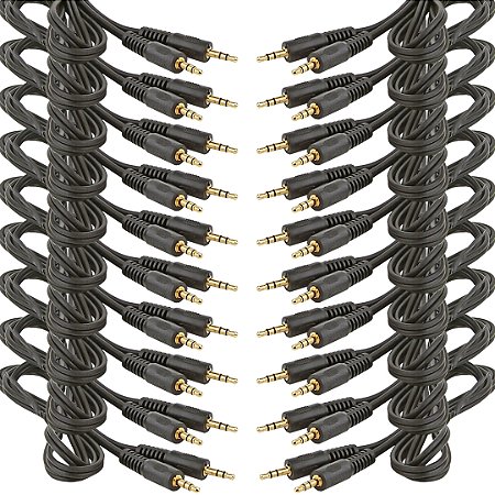 KIT 20 CABOS P2 + P2ST 2,0M PRETO