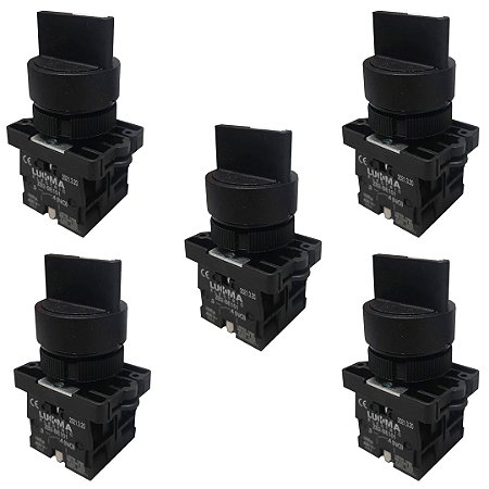 KIT 5 CHAVE LK2-ED53 PLASTICO 3 POS. 2NA C/ RETORNO LUKMA