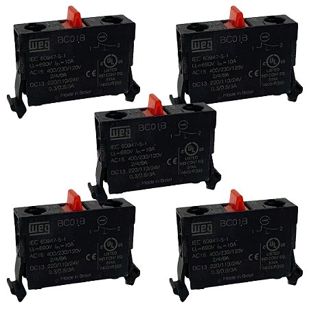 KIT 5 BLOCO CONTATO AUX. BC01B 1NF (B) WEG