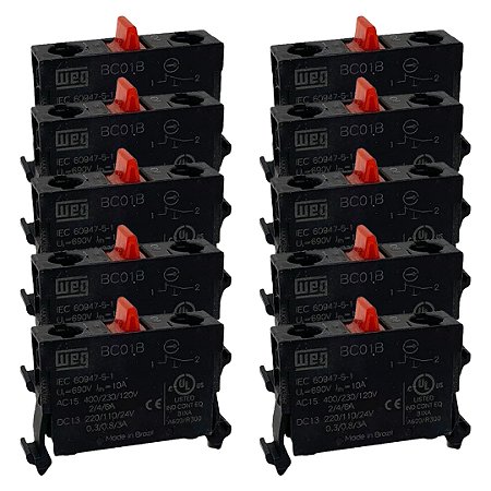 KIT 10 BLOCO CONTATO AUX. BC01B 1NF (B) WEG