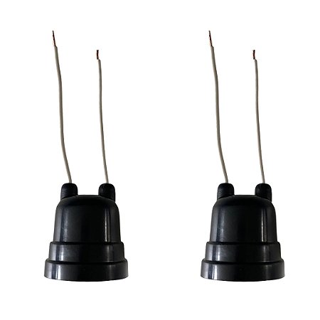 KIT 2 SOQUETE C/ RABICHO E-27 PRETO