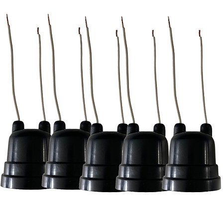 KIT 5 SOQUETE C/ RABICHO E-27 PRETO
