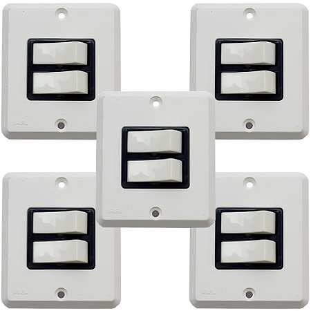 KIT 5 CONJUNTO INTERRUPTOR PARALELO 2 TECLAS 10A IRIEL