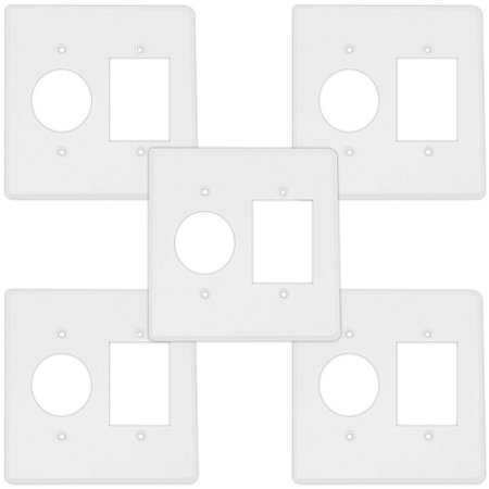 KIT 5 PLACA P/ 3 FUNÇOES COM TOMADA REDONDA 4X4 IRIEL