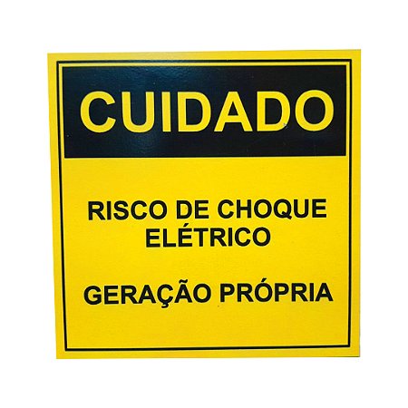 PLACA ALERTA GERAÇAO SOLAR 130X130MM