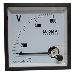 VOLTIMETRO ANALOGICO QUADRADO 96MM 600V LUKMA