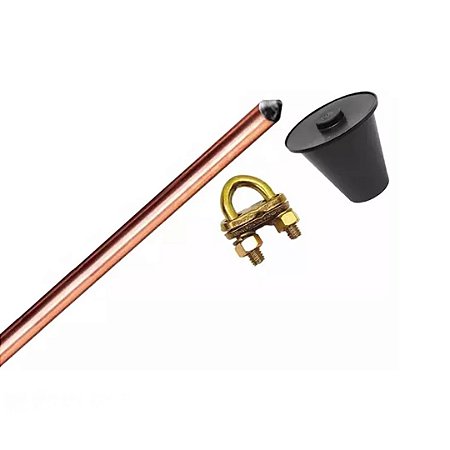 Kit 1 Haste 5/8x2,4m + 1 Conector Terra Gtdu + 1 Caixa