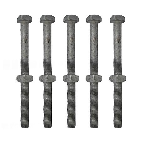 KIT 5 PARAFUSO GALV FOGO POSTE PADRAO 16X250MM 5/8X10" M16