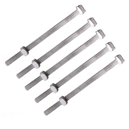 KIT 5 PARAFUSO GALV FOGO POSTE PADRAO12X150MM 1/2X6" M12