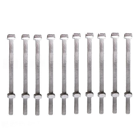 KIT 10 PARAFUSO GALV FOGO POSTE PADRAO12X150MM 1/2X6" M12