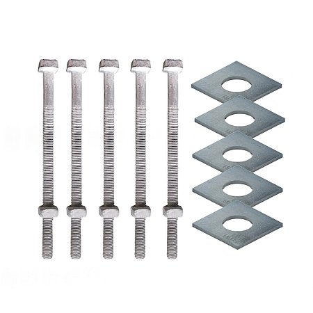 KIT 05 PARAFUSO GALV FOGO POSTE PADRAO 12X250MM 1/2X10" M12