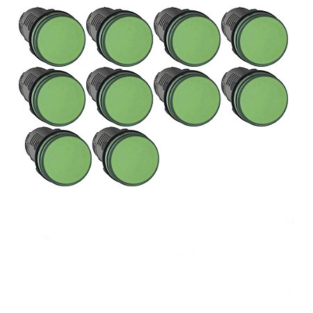 KIT 10 SINALEIRO LED 22MM 24V VERDE STARK