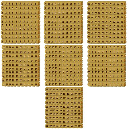 KIT 700 ANILHA LETRAS R, S, T, N, U, V, W, EC1  PARA CABOS 2,5-4,0MM