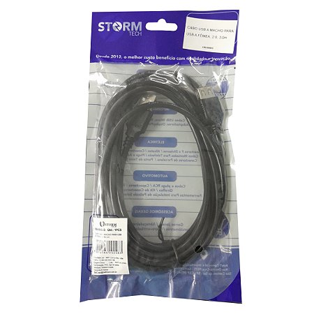 CABO EXT USB2.0 A M + A F 3M STORM PT