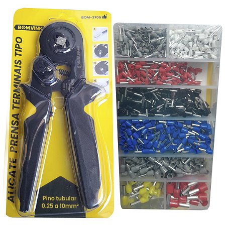 KIT ALICATE CRIMPAR 6-4 E ESTOJO DE TERMINAIS