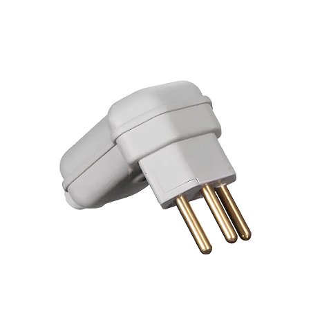 PLUGUE 2P+T 10A 90G C/ PRENSA CABO  PLD10-3 CINZA MARGIRIUS