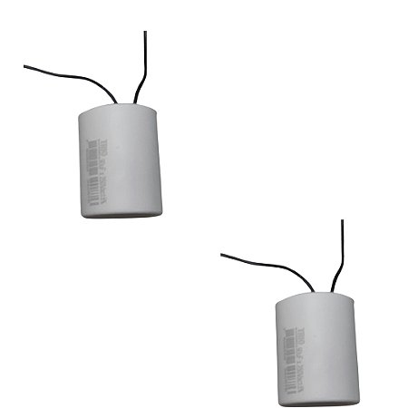 KIT 2 CAPACITOR 90X250V 2 FIOS METALIZADO TRI