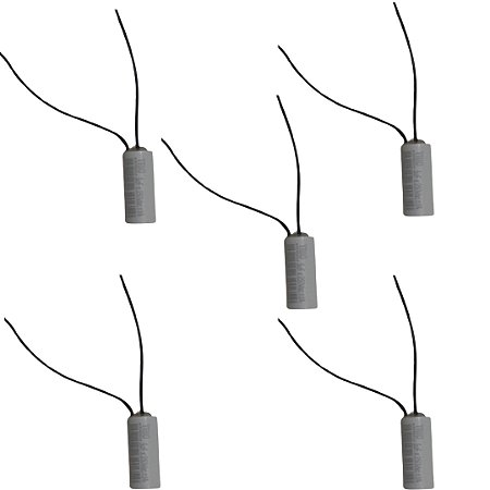 KIT 5 CAPACITOR 5X250V 2 FIOS METALIZADO TRI