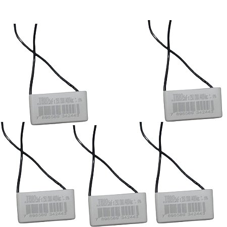 KIT 5 CAPACITOR 2 FIOS QUADRADO 5UF X 250 400V TRI