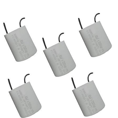 KIT 2 CAPACITOR 40X250V 2 FIOS METALIZADO TRI