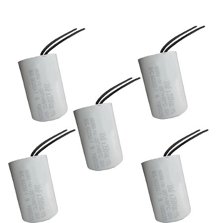 KIT 5 CAPACITOR 20X250V 2 FIOS METALIZADO TRI